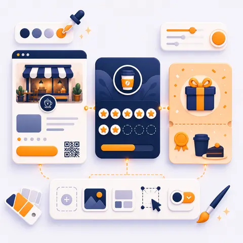 Loyalty plan builder with landing, card and reward previews
